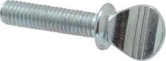 Value Collection - #10-32 Oval Shoulder Grade 2 Steel Thumb Screw - 3/4" OAL, Zinc-Plated Finish - Industrial Tool & Supply