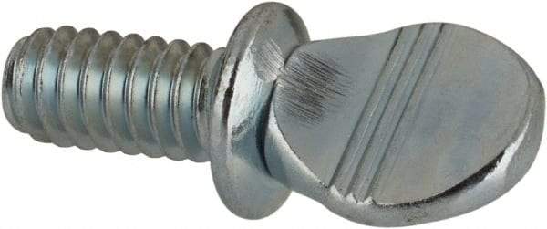 Value Collection - 1/4-20 Oval Shoulder Grade 2 Steel Thumb Screw - 1/2" OAL, Zinc-Plated Finish - Industrial Tool & Supply