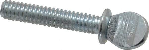 Value Collection - 1/4-20 Oval Shoulder Grade 2 Steel Thumb Screw - 1-1/4" OAL, Zinc-Plated Finish - Industrial Tool & Supply