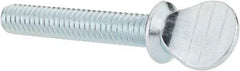 Value Collection - 1/4-20 Oval Shoulder Grade 2 Steel Thumb Screw - 1-1/2" OAL, Zinc-Plated Finish - Industrial Tool & Supply