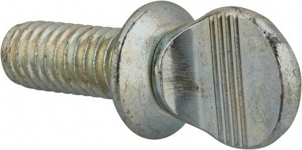 Value Collection - 5/16-18 Oval Shoulder Grade 2 Steel Thumb Screw - 3/4" OAL, Zinc-Plated Finish - Industrial Tool & Supply