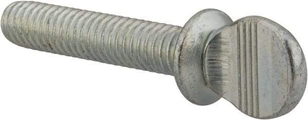 Value Collection - 5/16-18 Oval Shoulder Grade 2 Steel Thumb Screw - 1-1/2" OAL, Zinc-Plated Finish - Industrial Tool & Supply