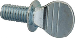 Value Collection - 3/8-16 Oval Shoulder Grade 2 Steel Thumb Screw - 3/4" OAL, Zinc-Plated Finish - Industrial Tool & Supply