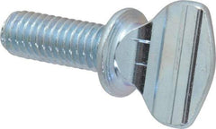 Value Collection - 3/8-16 Oval Shoulder Grade 2 Steel Thumb Screw - 1" OAL, Zinc-Plated Finish - Industrial Tool & Supply