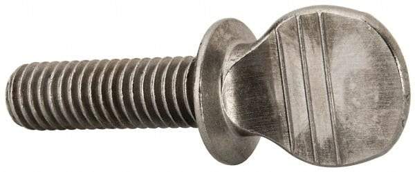 Value Collection - 3/8-16 Oval Shoulder Grade 2 Steel Thumb Screw - 1-1/4" OAL, 0.88" Head Height, Uncoated - Industrial Tool & Supply