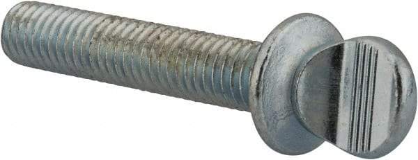 Value Collection - 3/8-16 Oval Shoulder Grade 2 Steel Thumb Screw - 2" OAL, Zinc-Plated Finish - Industrial Tool & Supply