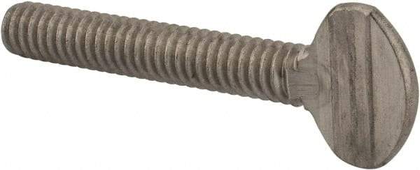 Value Collection - 1/4-20 Oval Shoulderless Grade 18-8 Stainless Steel Thumb Screw - 1-1/2" OAL, 0.64" Head Height - Industrial Tool & Supply