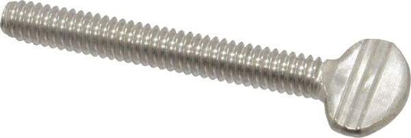 Value Collection - 1/4-20 Oval Shoulderless Grade 18-8 Stainless Steel Thumb Screw - 2" OAL, 0.64" Head Height - Industrial Tool & Supply