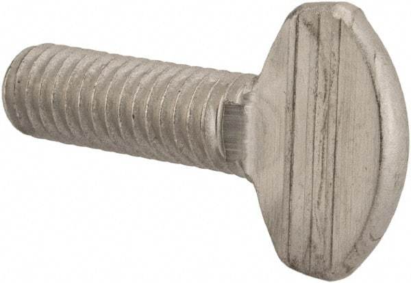 Value Collection - 5/16-18 Oval Shoulderless Grade 18-8 Stainless Steel Thumb Screw - 1" OAL, 0.78" Head Height - Industrial Tool & Supply