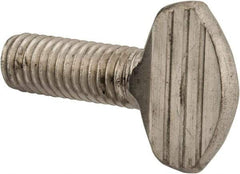 Value Collection - 3/8-16 Oval Shoulderless Grade 18-8 Stainless Steel Thumb Screw - 1" OAL, 0.95" Head Height - Industrial Tool & Supply