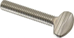 Value Collection - 3/8-16 Oval Shoulderless Grade 18-8 Stainless Steel Thumb Screw - 2" OAL, 0.95" Head Height - Industrial Tool & Supply