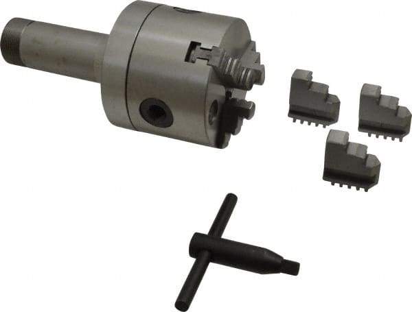 Made in USA - 3 Jaws, 3" Diam, Self Centering Manual Lathe Chuck - 5C Mount Spindle, 5/8" Through Hole Diam, Forged Steel - Industrial Tool & Supply