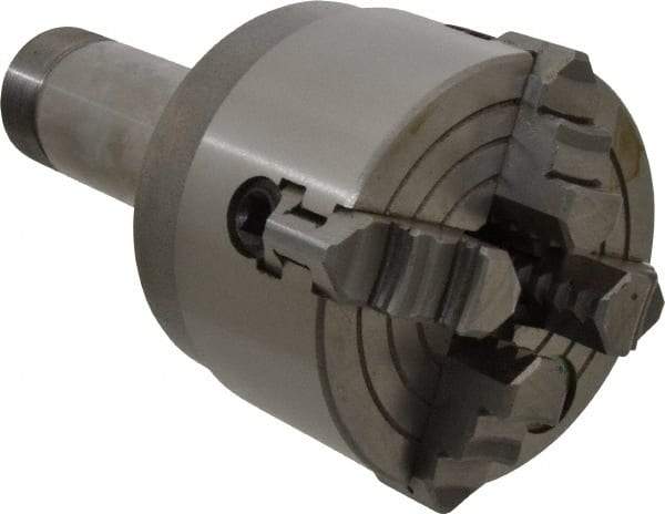 Value Collection - 4 Jaws, 3" Diam, Independent Manual Lathe Chuck - 5C Mount Spindle, Reversible, 3,000 Max RPM, 57/64" Through Hole Diam, Cast Iron - Industrial Tool & Supply