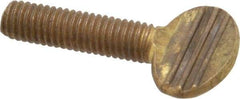Value Collection - #10-32 Oval Shoulderless Brass Thumb Screw - 3/4" OAL, 0.48" Head Height - Industrial Tool & Supply