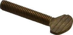 Value Collection - #10-32 Oval Shoulderless Brass Thumb Screw - 1" OAL, 0.48" Head Height - Industrial Tool & Supply