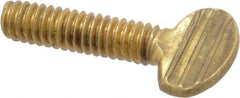 Value Collection - 1/4-20 Oval Shoulderless Brass Thumb Screw - 1" OAL, 0.64" Head Height - Industrial Tool & Supply