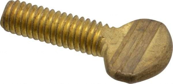 Value Collection - 5/16-18 Oval Shoulderless Brass Thumb Screw - 1" OAL, 0.78" Head Height - Industrial Tool & Supply