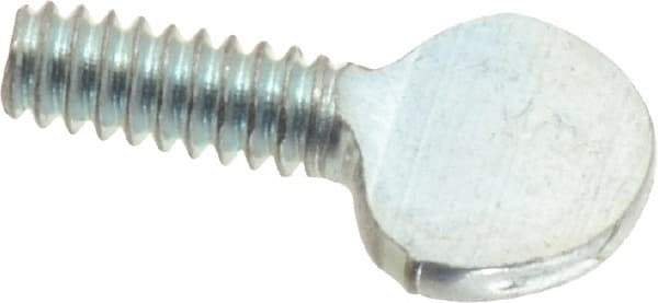 Value Collection - #6-32 Oval Shoulderless Grade 2 Steel Thumb Screw - 3/8" OAL, 0.29" Head Height, Zinc-Plated Finish - Industrial Tool & Supply