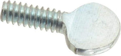 Value Collection - #6-32 Oval Shoulderless Grade 2 Steel Thumb Screw - 3/8" OAL, 0.29" Head Height, Zinc-Plated Finish - Industrial Tool & Supply