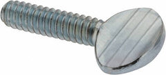 Value Collection - #6-32 Oval Shoulderless Grade 2 Steel Thumb Screw - 1/2" OAL, Zinc-Plated Finish - Industrial Tool & Supply