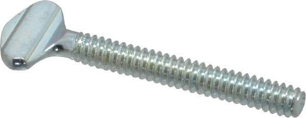 Value Collection - #6-32 Oval Shoulderless Grade 2 Steel Thumb Screw - 1" OAL, Zinc-Plated Finish - Industrial Tool & Supply