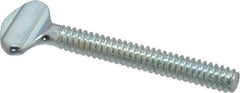 Value Collection - #6-32 Oval Shoulderless Grade 2 Steel Thumb Screw - 1" OAL, Zinc-Plated Finish - Industrial Tool & Supply