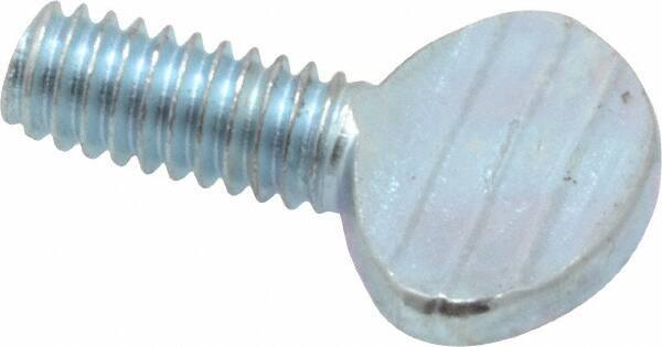 Value Collection - #8-32 Oval Shoulderless Grade 2 Steel Thumb Screw - 3/8" OAL, Zinc-Plated Finish - Industrial Tool & Supply