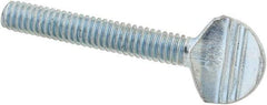 Value Collection - #8-32 Oval Shoulderless Grade 2 Steel Thumb Screw - 1" OAL, Zinc-Plated Finish - Industrial Tool & Supply