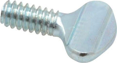 Value Collection - #10-24 Oval Shoulderless Grade 2 Steel Thumb Screw - 3/8" OAL, Zinc-Plated Finish - Industrial Tool & Supply