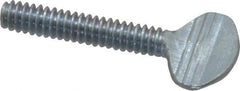 Value Collection - #10-24 Oval Shoulderless Grade 2 Steel Thumb Screw - 1" OAL, Zinc-Plated Finish - Industrial Tool & Supply