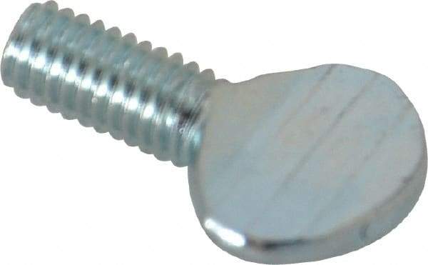 Value Collection - #10-32 Oval Shoulderless Grade 2 Steel Thumb Screw - 3/8" OAL, Zinc-Plated Finish - Industrial Tool & Supply