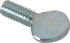 Value Collection - #10-32 Oval Shoulderless Grade 2 Steel Thumb Screw - 3/8" OAL, Zinc-Plated Finish - Industrial Tool & Supply