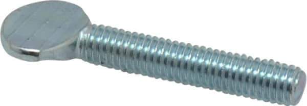 Value Collection - #10-32 Oval Shoulderless Grade 2 Steel Thumb Screw - 1" OAL, Zinc-Plated Finish - Industrial Tool & Supply