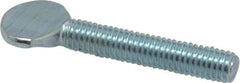 Value Collection - #10-32 Oval Shoulderless Grade 2 Steel Thumb Screw - 1" OAL, Zinc-Plated Finish - Industrial Tool & Supply