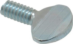Value Collection - 1/4-20 Oval Shoulderless Grade 2 Steel Thumb Screw - 1/2" OAL, Zinc-Plated Finish - Industrial Tool & Supply