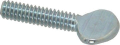 Value Collection - 1/4-20 Oval Shoulderless Grade 2 Steel Thumb Screw - 1" OAL, 0.64" Head Height, Zinc-Plated Finish - Industrial Tool & Supply