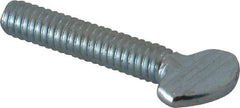 Value Collection - 1/4-20 Oval Shoulderless Grade 2 Steel Thumb Screw - 1-1/4" OAL, Zinc-Plated Finish - Industrial Tool & Supply
