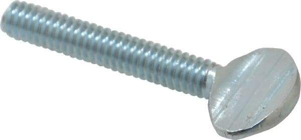 Value Collection - 1/4-20 Oval Shoulderless Grade 2 Steel Thumb Screw - 1-1/2" OAL, Zinc-Plated Finish - Industrial Tool & Supply