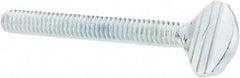Value Collection - 1/4-20 Oval Shoulderless Grade 2 Steel Thumb Screw - 2" OAL, Zinc-Plated Finish - Industrial Tool & Supply