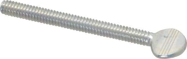 Value Collection - 1/4-20 Oval Shoulderless Grade 2 Steel Thumb Screw - 2-1/2" OAL, Zinc-Plated Finish - Industrial Tool & Supply