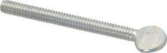 Value Collection - 1/4-20 Oval Shoulderless Grade 2 Steel Thumb Screw - 2-1/2" OAL, Zinc-Plated Finish - Industrial Tool & Supply