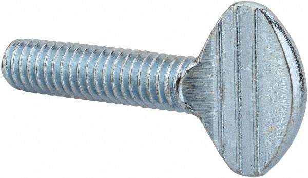 Value Collection - 5/16-18 Oval Shoulderless Grade 2 Steel Thumb Screw - 1-1/4" OAL, Zinc-Plated Finish - Industrial Tool & Supply