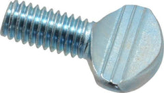 Value Collection - 3/8-16 Oval Shoulderless Grade 2 Steel Thumb Screw - 3/4" OAL, Zinc-Plated Finish - Industrial Tool & Supply