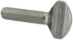 Value Collection - 3/8-16 Oval Shoulderless Grade 2 Steel Thumb Screw - 1-1/2" OAL, Zinc-Plated Finish - Industrial Tool & Supply