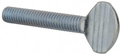 Value Collection - 3/8-16 Oval Shoulderless Grade 2 Steel Thumb Screw - 2" OAL, Zinc-Plated Finish - Industrial Tool & Supply
