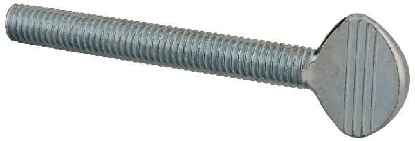 Value Collection - 3/8-16 Oval Shoulderless Grade 2 Steel Thumb Screw - 3" OAL, Zinc-Plated Finish - Industrial Tool & Supply