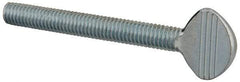 Value Collection - 3/8-16 Oval Shoulderless Grade 2 Steel Thumb Screw - 3" OAL, Zinc-Plated Finish - Industrial Tool & Supply