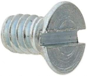 Value Collection - #3-48 UNC, 3/16" OAL Slotted Drive Machine Screw - Flat Head, Grade 2 Steel, Zinc-Plated Finish, Without Washer - Industrial Tool & Supply