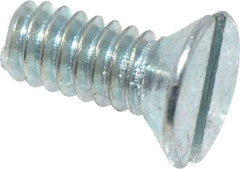 Value Collection - #3-48 UNC, 1/4" OAL Slotted Drive Machine Screw - Flat Head, Grade 2 Steel, Zinc-Plated Finish, Without Washer - Industrial Tool & Supply