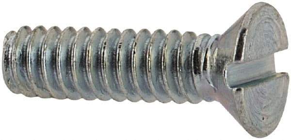 Value Collection - #3-48 UNC, 3/8" OAL Slotted Drive Machine Screw - Flat Head, Grade 2 Steel, Zinc-Plated Finish, Without Washer - Industrial Tool & Supply